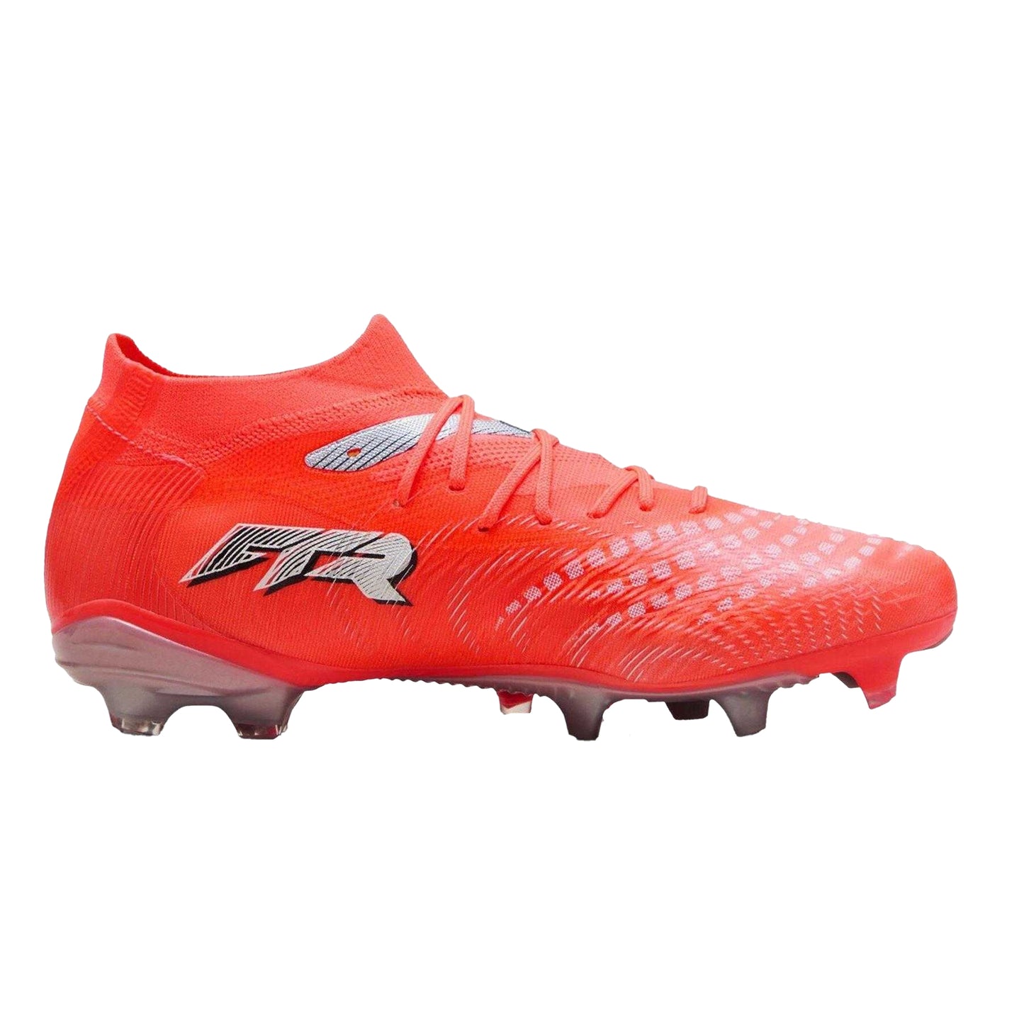 Red-Silver - Front - Puma Womens-Ladies Future 9 Match Firm Ground Football Boots