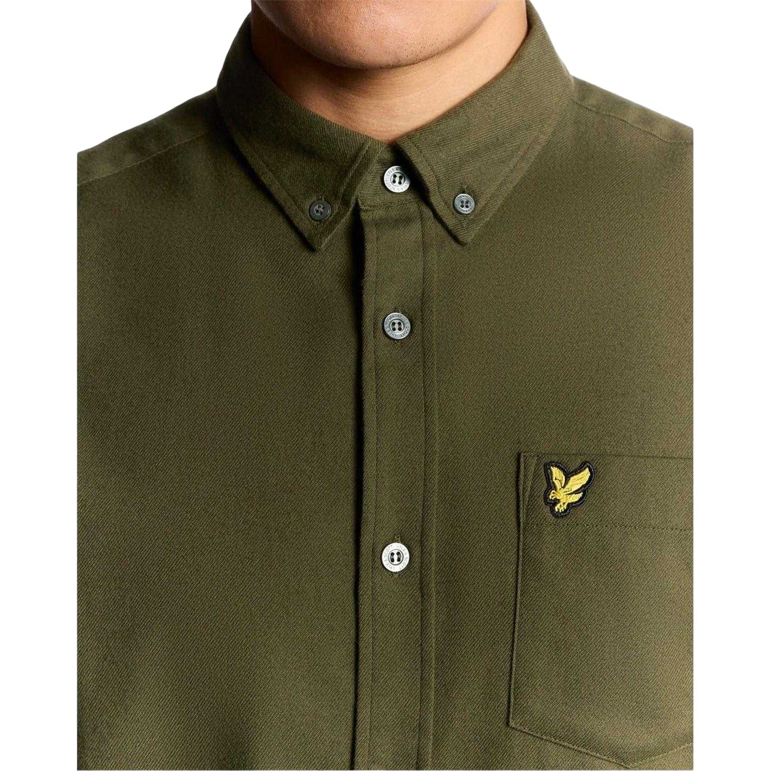 Deep Depths - Side - Lyle & Scott Mens Flannel Long-Sleeved Button-Down Shirt