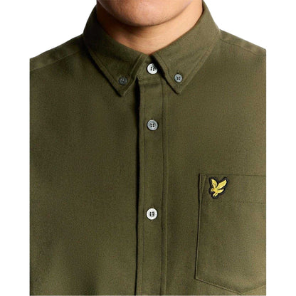 Deep Depths - Side - Lyle & Scott Mens Flannel Long-Sleeved Button-Down Shirt