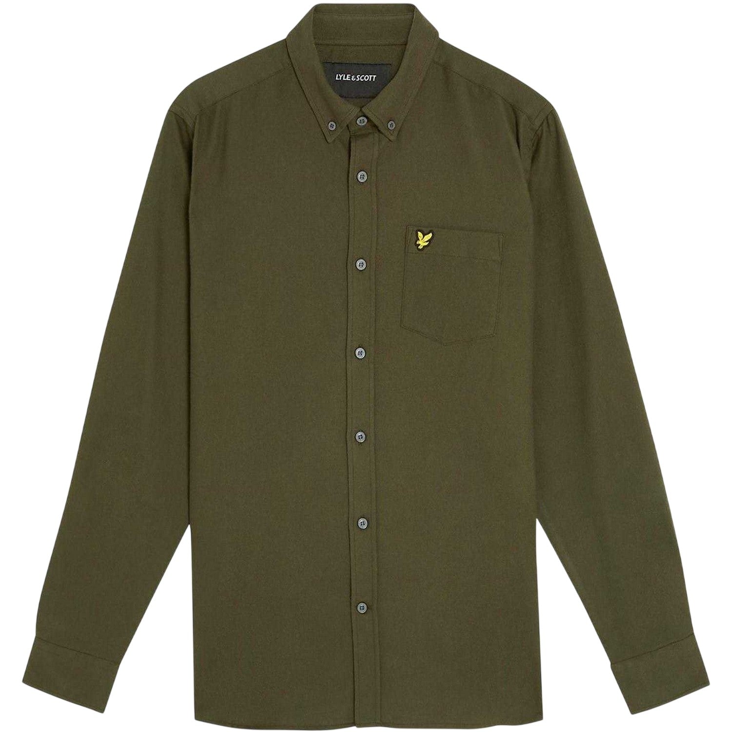 Deep Depths - Front - Lyle & Scott Mens Flannel Long-Sleeved Button-Down Shirt