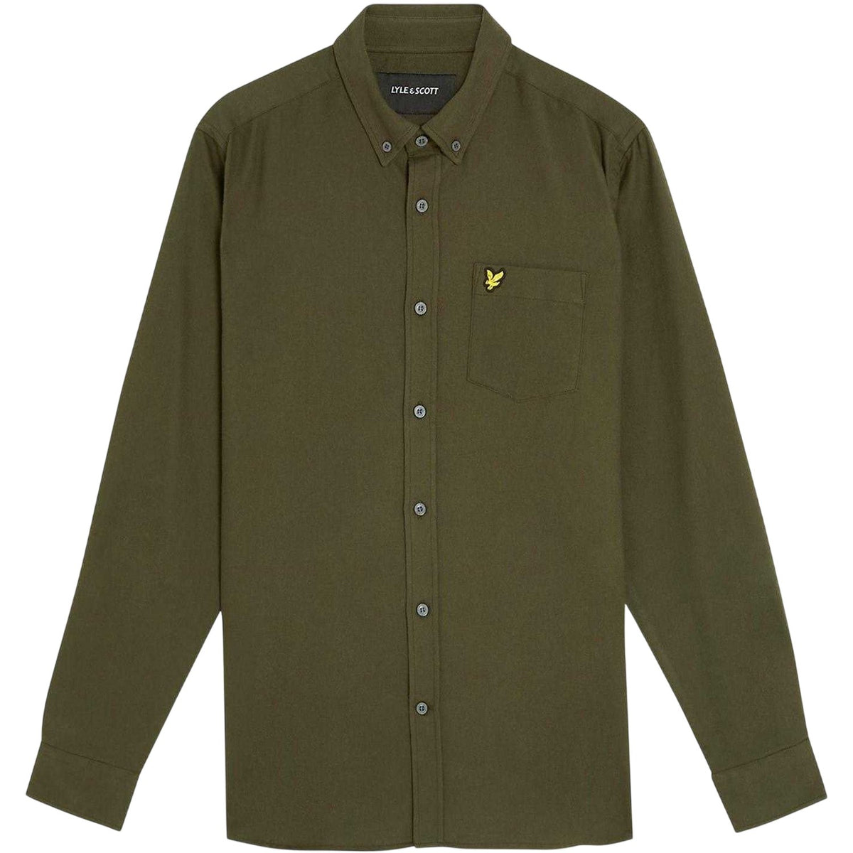 Deep Depths - Front - Lyle & Scott Mens Flannel Long-Sleeved Button-Down Shirt