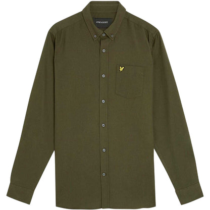 Deep Depths - Front - Lyle & Scott Mens Flannel Long-Sleeved Button-Down Shirt