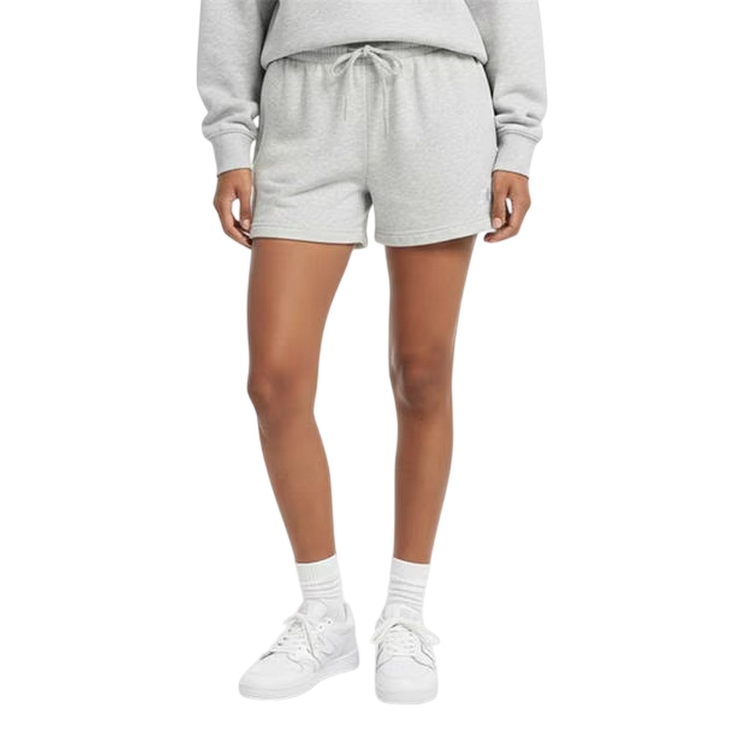 Light Grey - Side - New Balance Womens-Ladies French Terry Relaxed Fit Sweat Shorts