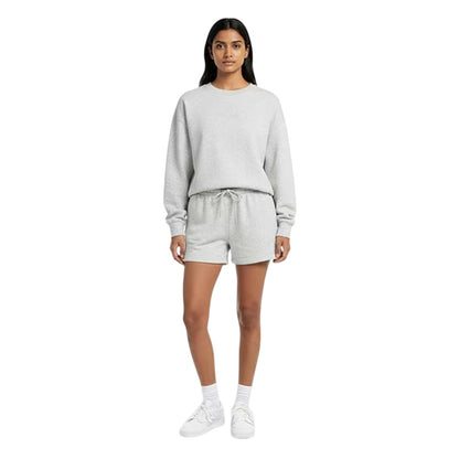 Light Grey - Lifestyle - New Balance Womens-Ladies French Terry Relaxed Fit Sweat Shorts