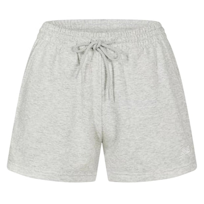 Light Grey - Front - New Balance Womens-Ladies French Terry Relaxed Fit Sweat Shorts