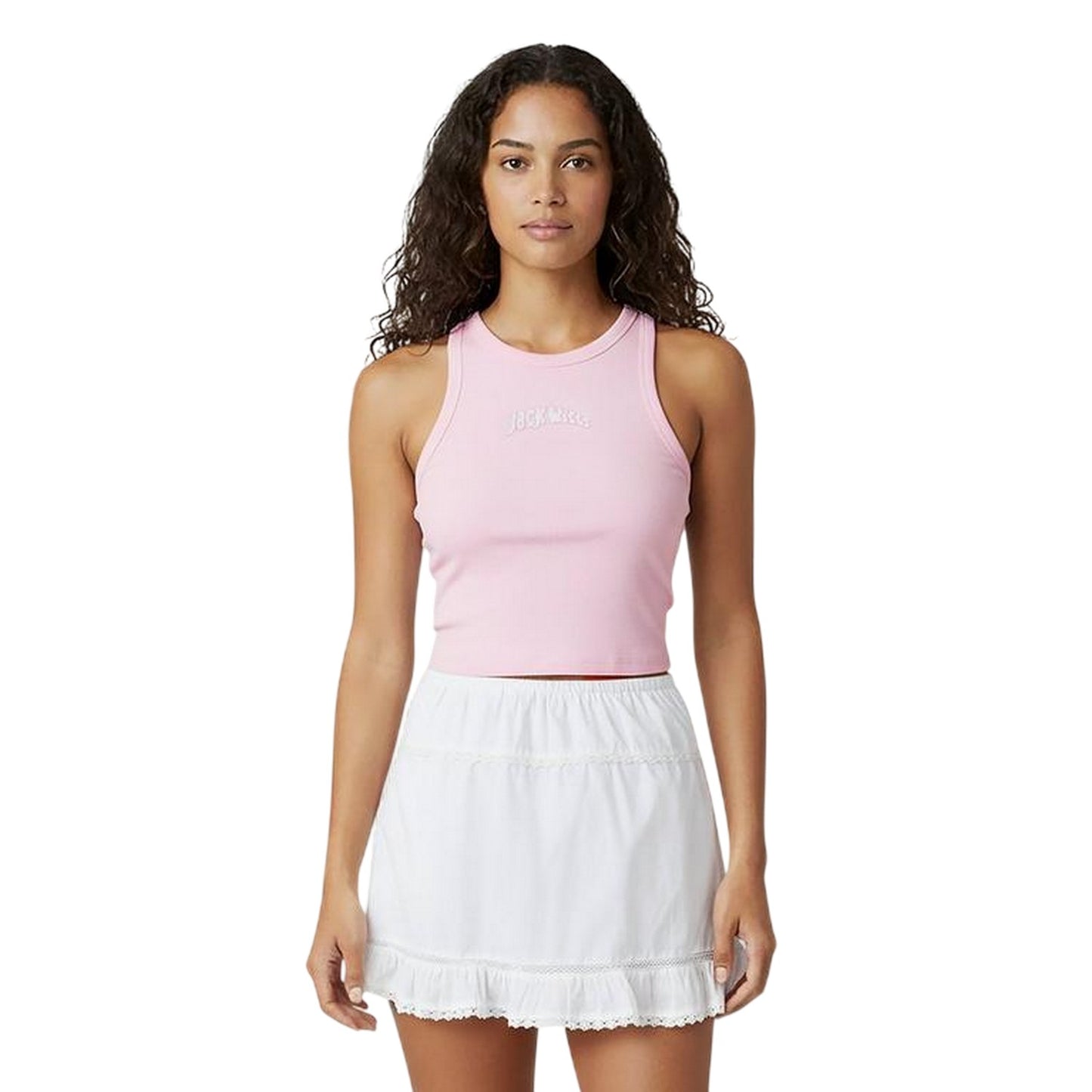 Pink - Side - Jack Wills Womens-Ladies Cropped Tank Top