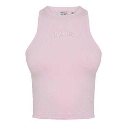 Pink - Front - Jack Wills Womens-Ladies Cropped Tank Top