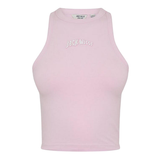 Pink - Front - Jack Wills Womens-Ladies Cropped Tank Top