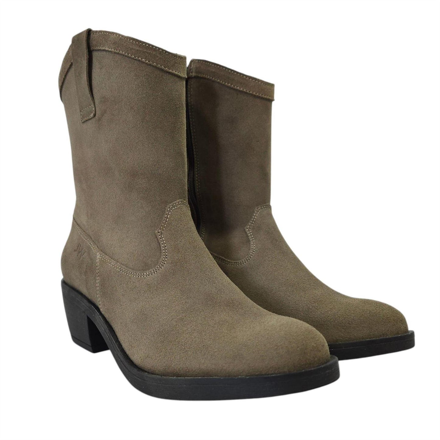 Taupe - Lifestyle - Jack Wills Womens-Ladies Dalida Suede Block Heel Western Boots