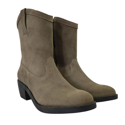 Taupe - Lifestyle - Jack Wills Womens-Ladies Dalida Suede Block Heel Western Boots