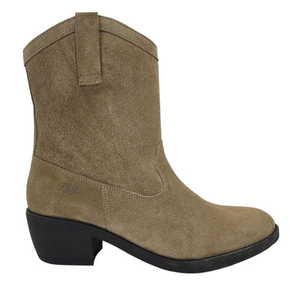Sand - Front - Jack Wills Womens-Ladies Dalida Suede Block Heel Western Boots