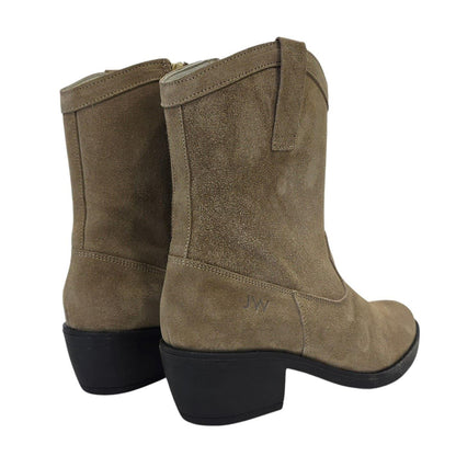 Sand - Back - Jack Wills Womens-Ladies Dalida Suede Block Heel Western Boots