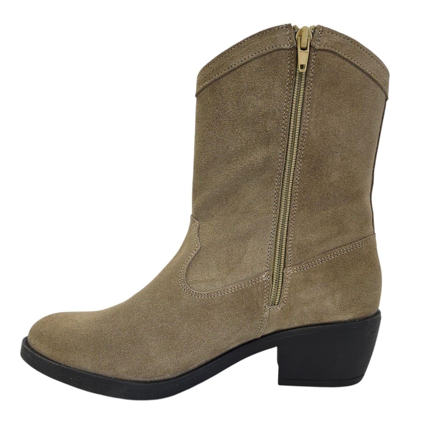 Sand - Side - Jack Wills Womens-Ladies Dalida Suede Block Heel Western Boots