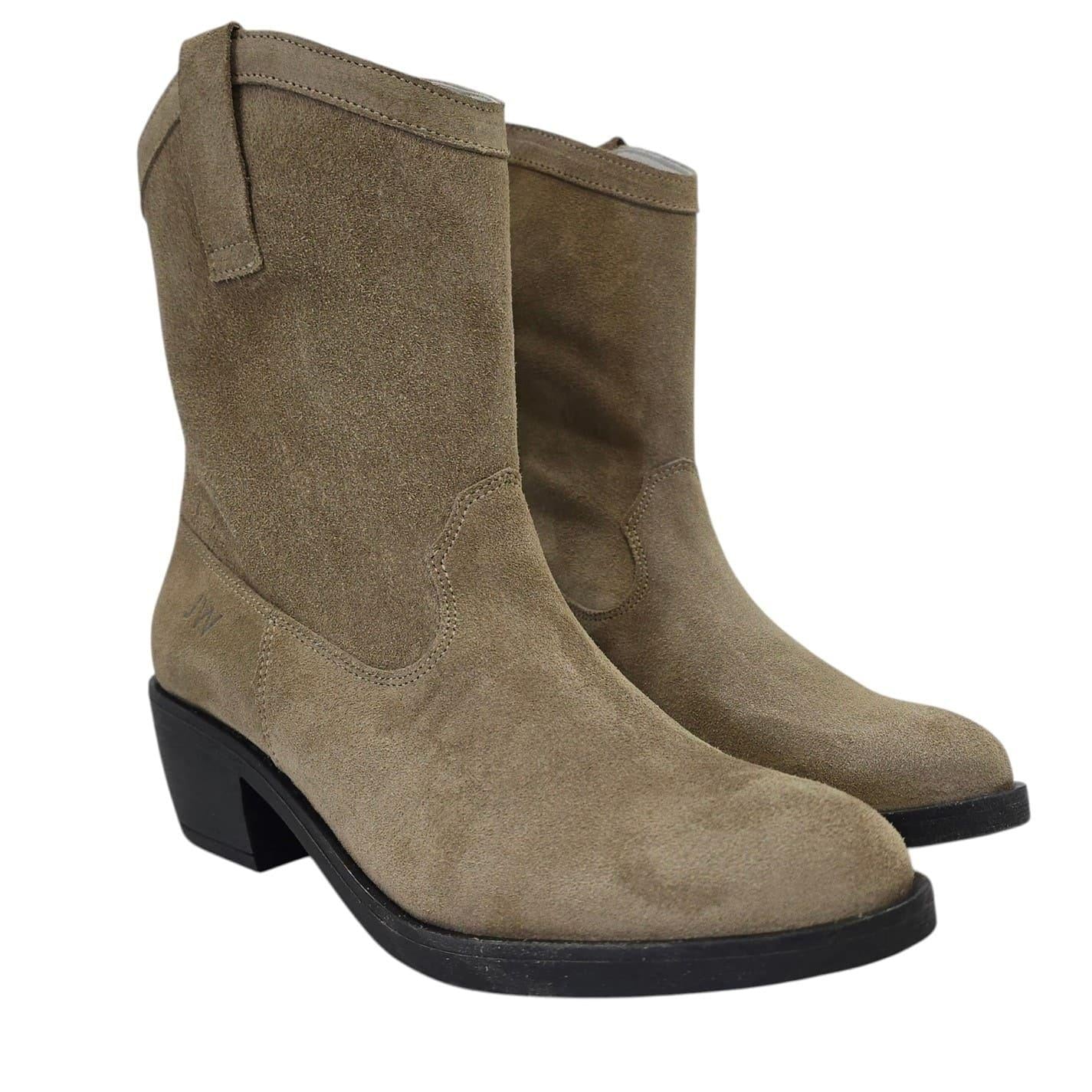 Sand - Pack Shot - Jack Wills Womens-Ladies Dalida Suede Block Heel Western Boots