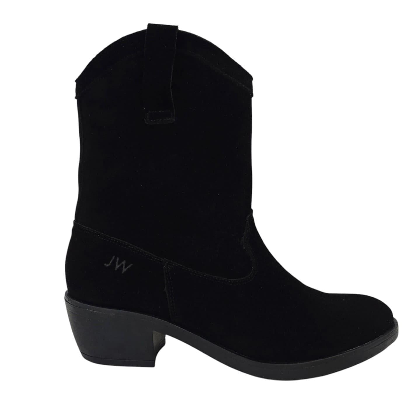 Black - Front - Jack Wills Womens-Ladies Dalida Suede Block Heel Western Boots