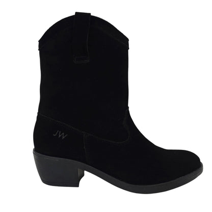 Black - Front - Jack Wills Womens-Ladies Dalida Suede Block Heel Western Boots