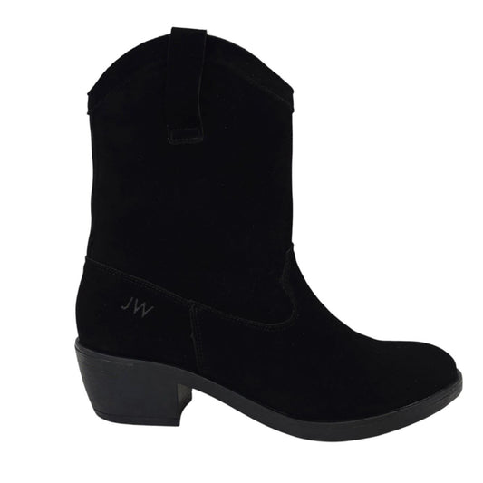 Black - Front - Jack Wills Womens-Ladies Dalida Suede Block Heel Western Boots