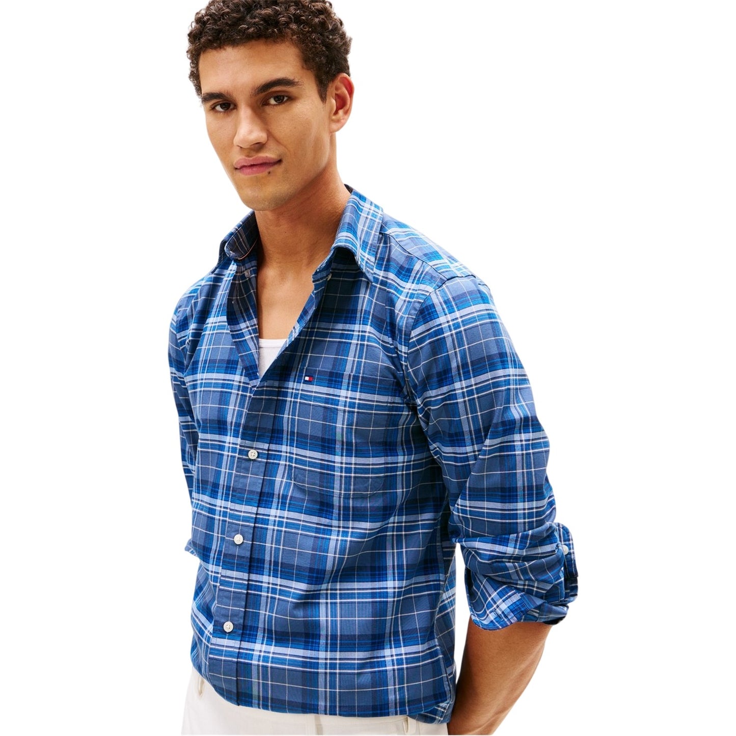 Black-Check - Side - Tommy Hilfiger Mens Regular Button-Down Shirt