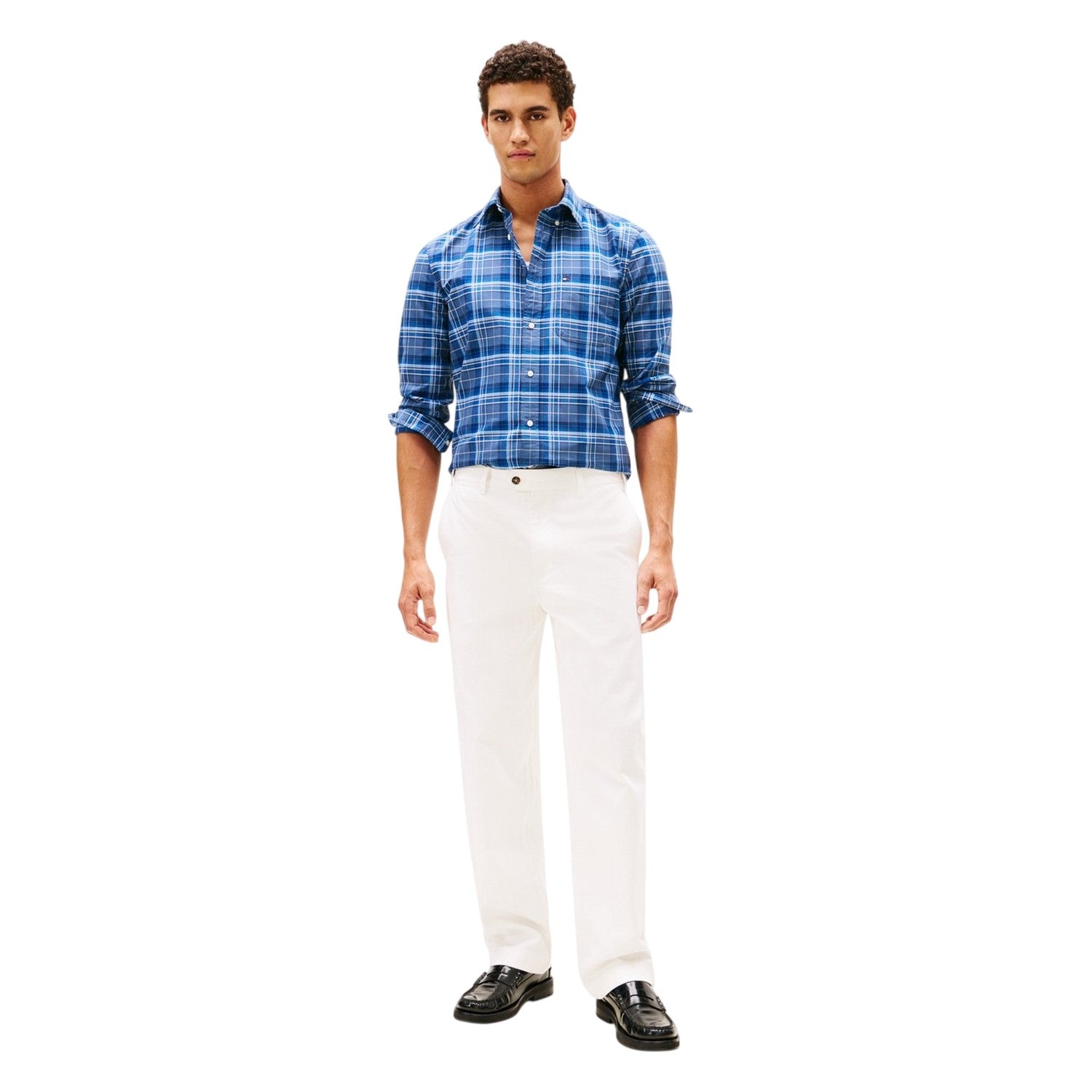Black-Check - Lifestyle - Tommy Hilfiger Mens Regular Button-Down Shirt