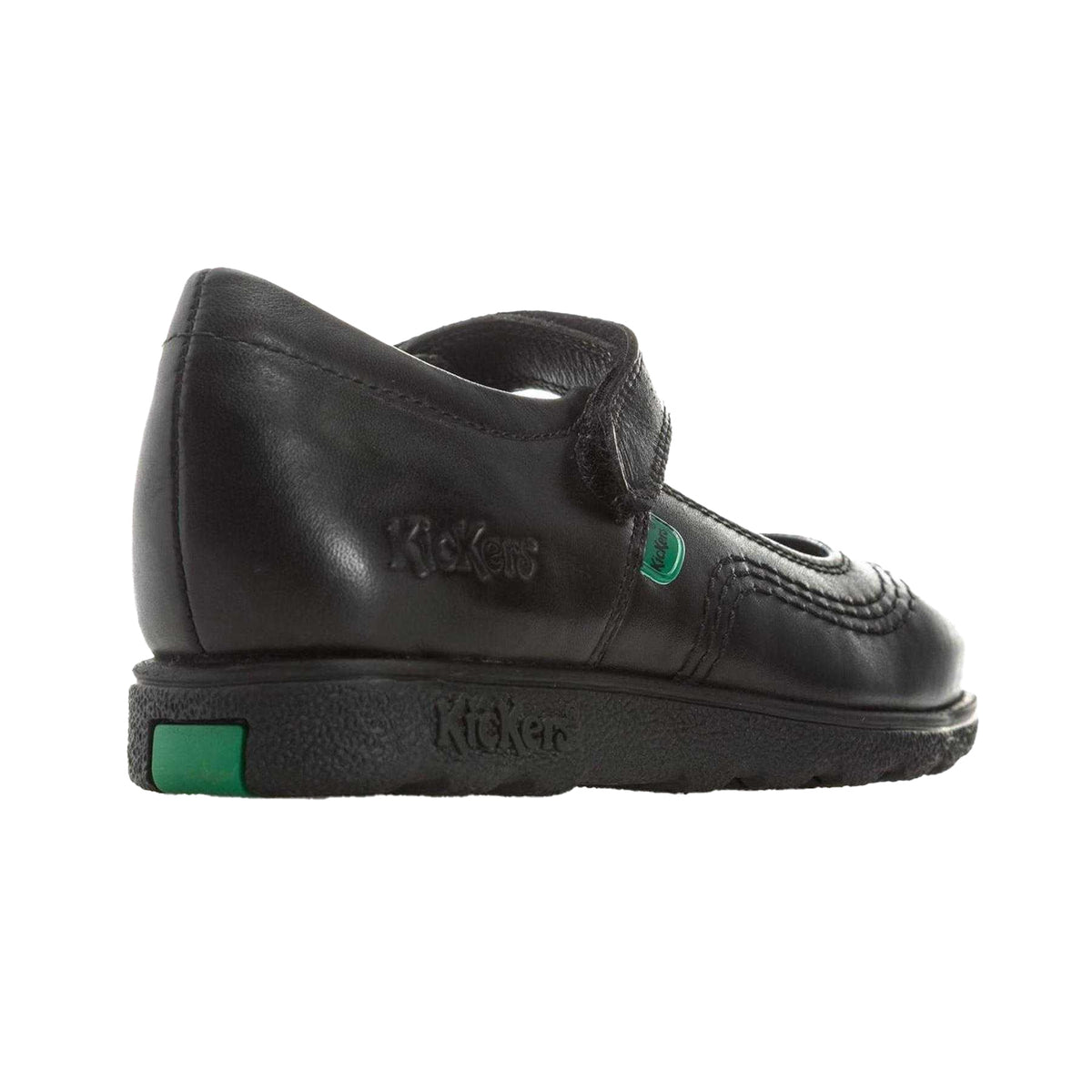 Black - Back - Kickers Girls Fragma Pop Leather School Shoes