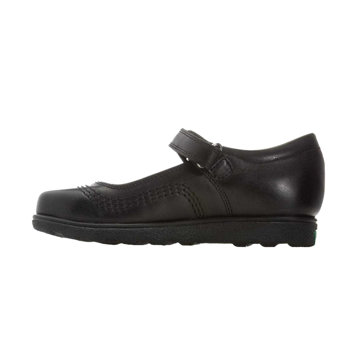 Black - Side - Kickers Girls Fragma Pop Leather School Shoes