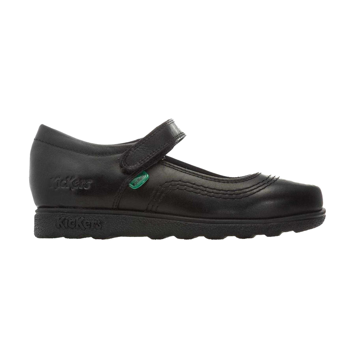 Black - Front - Kickers Girls Fragma Pop Leather School Shoes