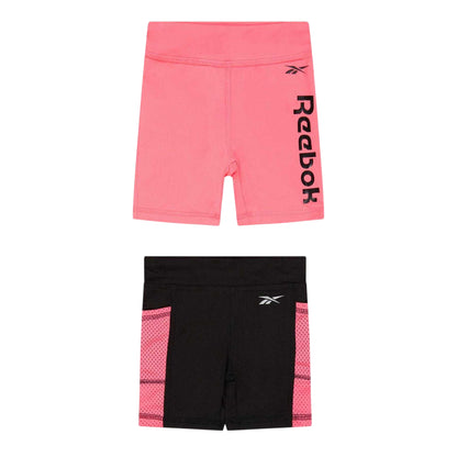 Sunset-Black - Front - Reebok Childrens-Kids Jersey Shorts (Pack of 2)