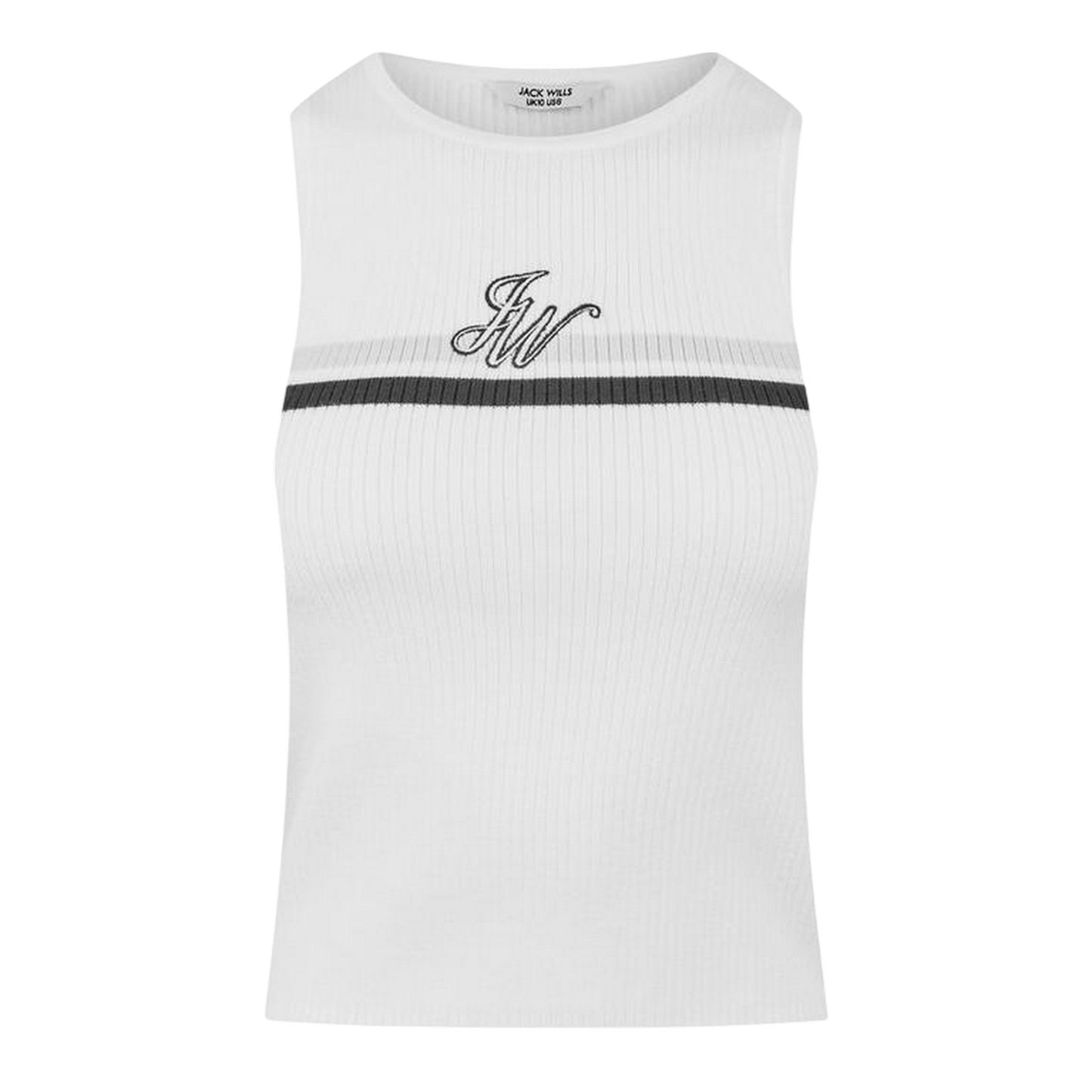 Vintage White - Front - Jack Wills Womens-Ladies Striped Tank Top