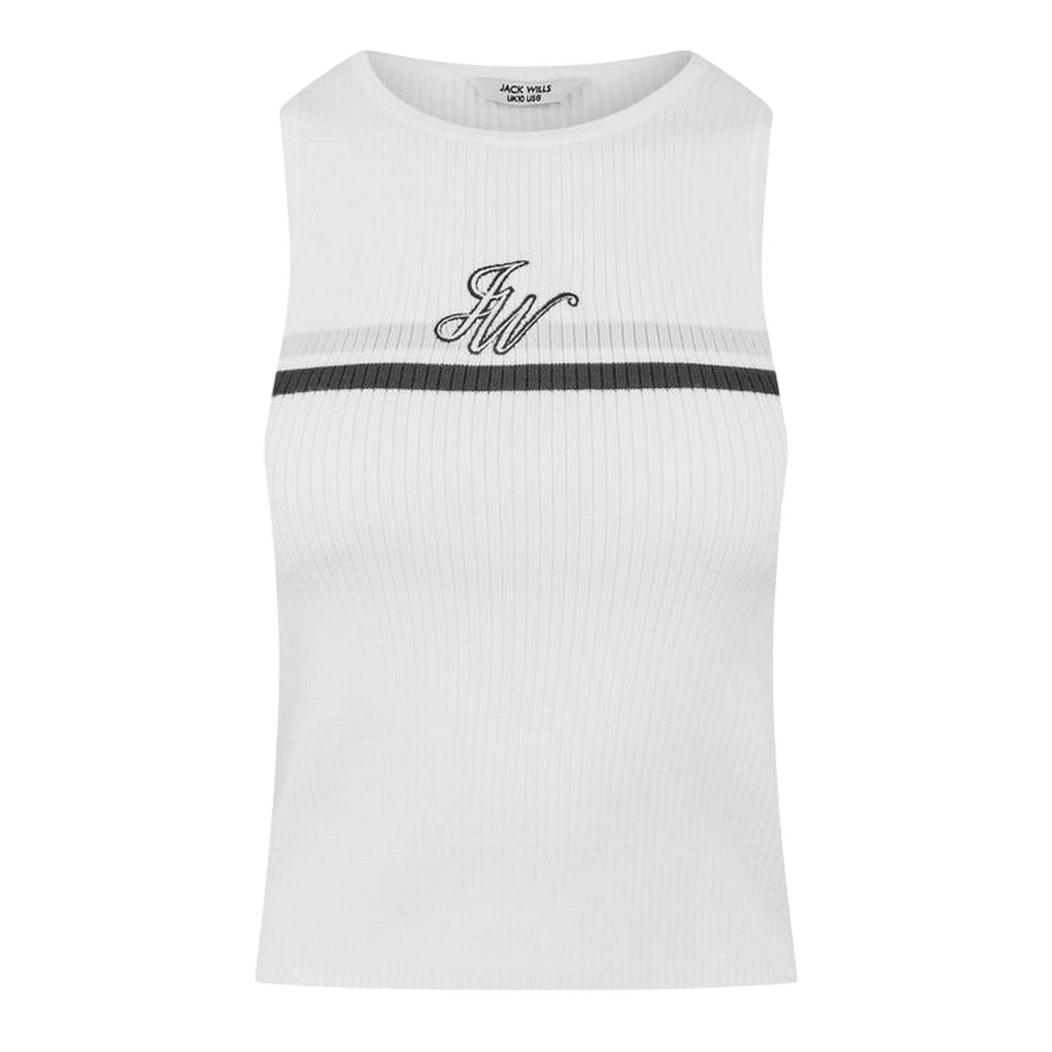 Vintage White - Front - Jack Wills Womens-Ladies Striped Tank Top