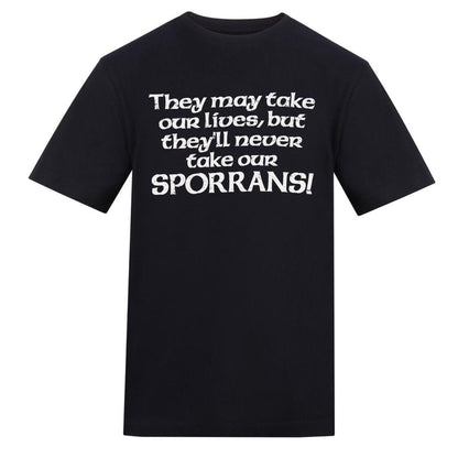 Black - Front - AWD Mens They´ll Never Take Our Sporrans! T-Shirt