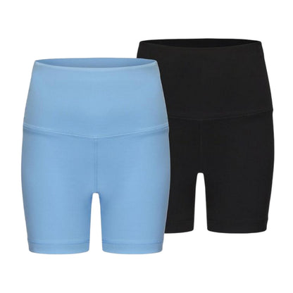 Blue-Black - Front - Slazenger Womens-Ladies Slim Cycling Shorts (Pack of 2)