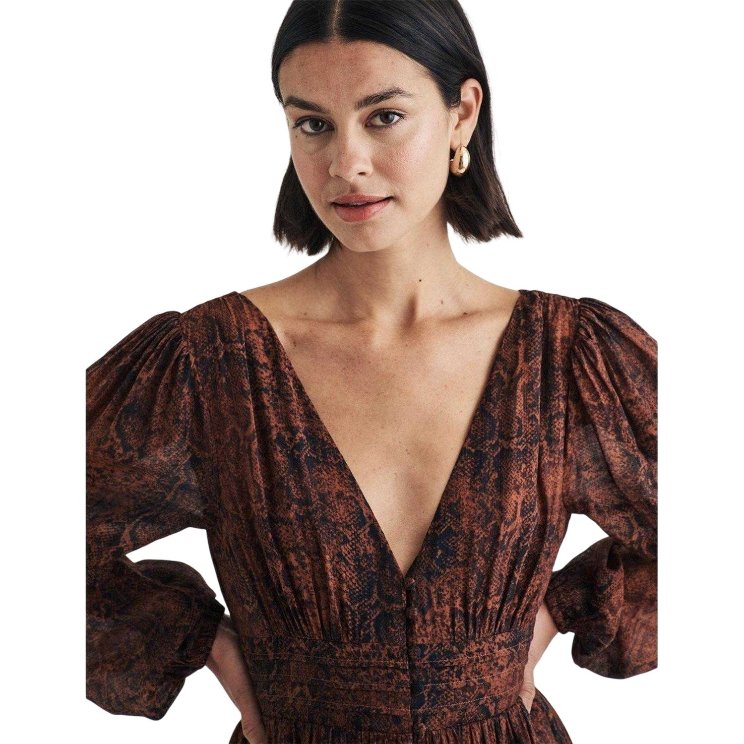 Multicoloured - Side - Nobody´s Child Womens-Ladies Aine Snake Print Midi Dress