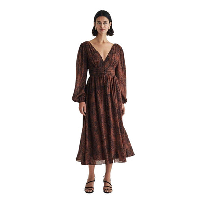 Multicoloured - Front - Nobody´s Child Womens-Ladies Aine Snake Print Midi Dress