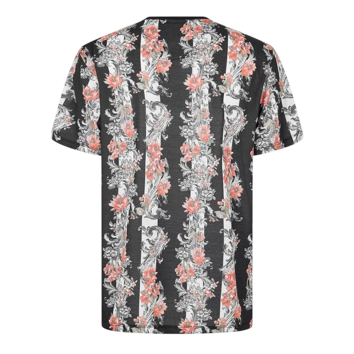 Black - Back - Criminal Damage Mens Chalky Floral Stripe T-Shirt