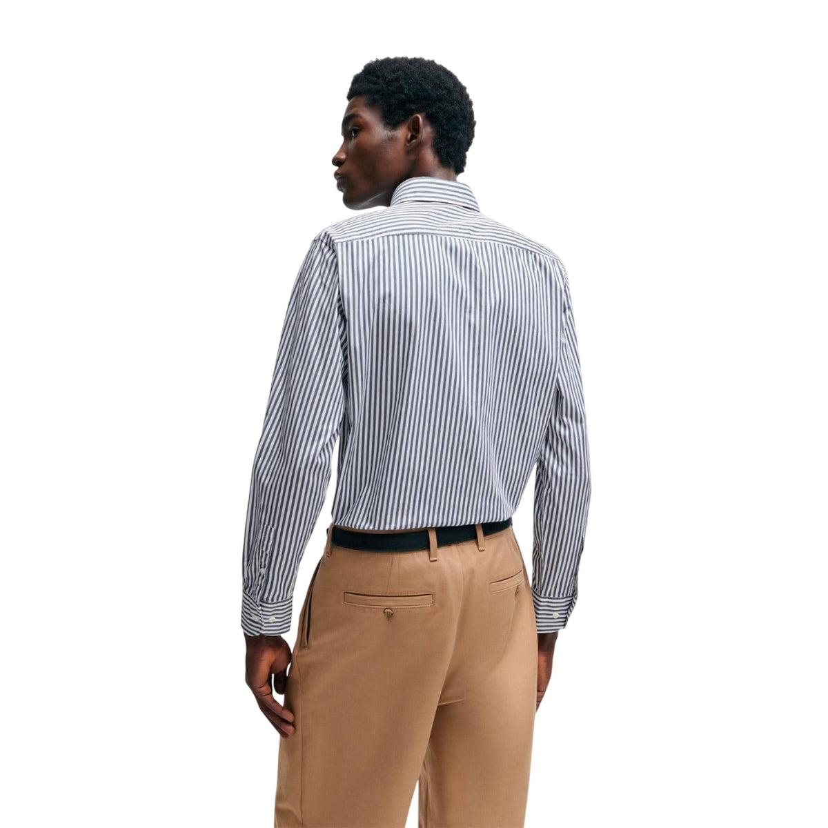 Blue - Back - Boss Mens C-Hal Striped Shirt