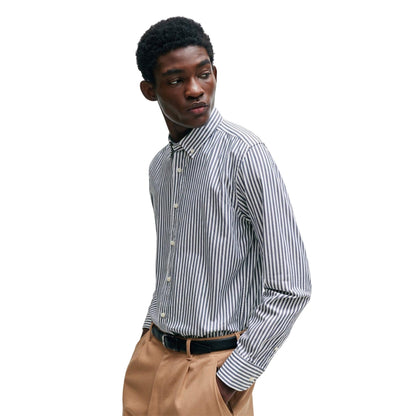 Blue - Side - Boss Mens C-Hal Striped Shirt