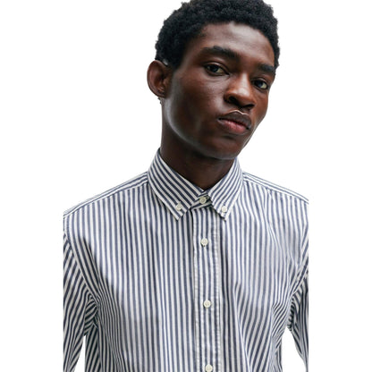 Blue - Pack Shot - Boss Mens C-Hal Striped Shirt
