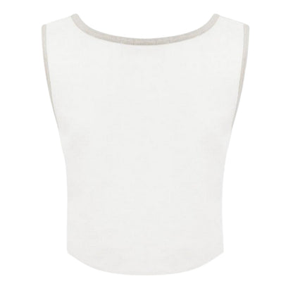 Vintage White - Back - Jack Wills Womens-Ladies Knitted Crop Top
