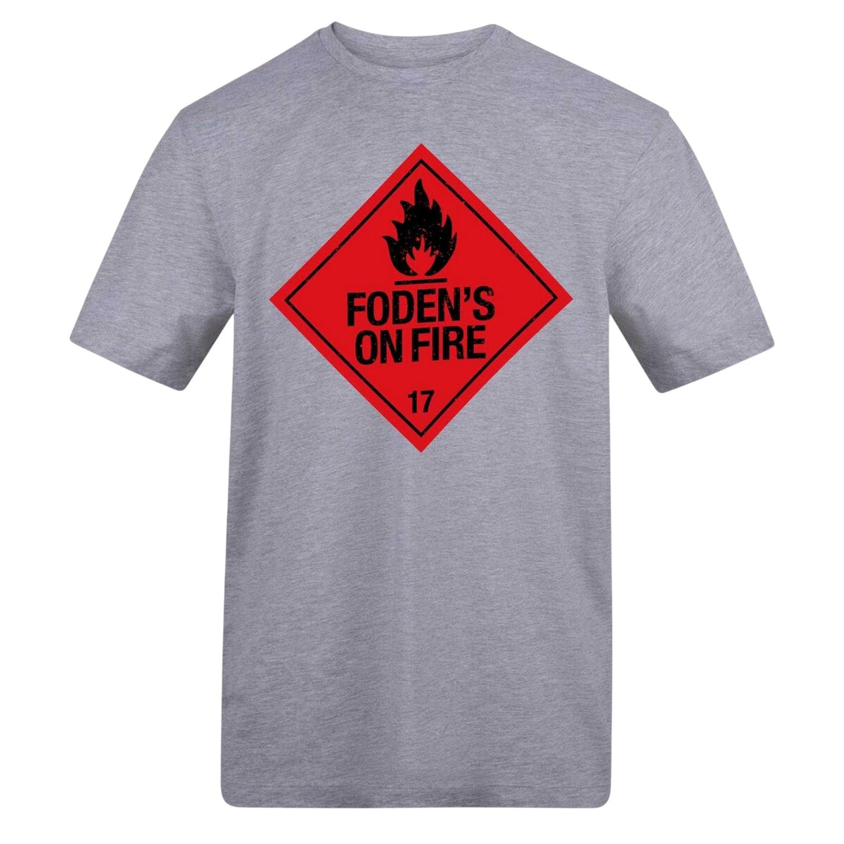 Grey - Front - AWD Mens Fodens On Fire T-Shirt