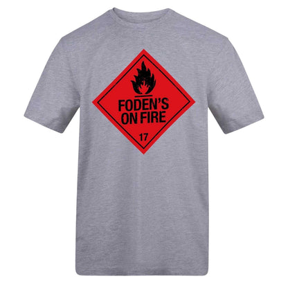 Grey - Front - AWD Mens Fodens On Fire T-Shirt