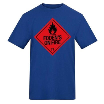 Blue - Front - AWD Mens Fodens On Fire T-Shirt
