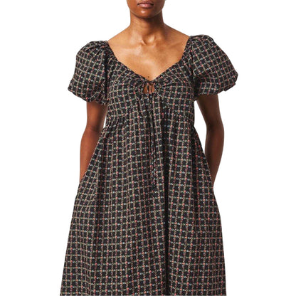 Black-Multicoloured - Side - Nobody´s Child Womens-Ladies Check Floral Midi Dress