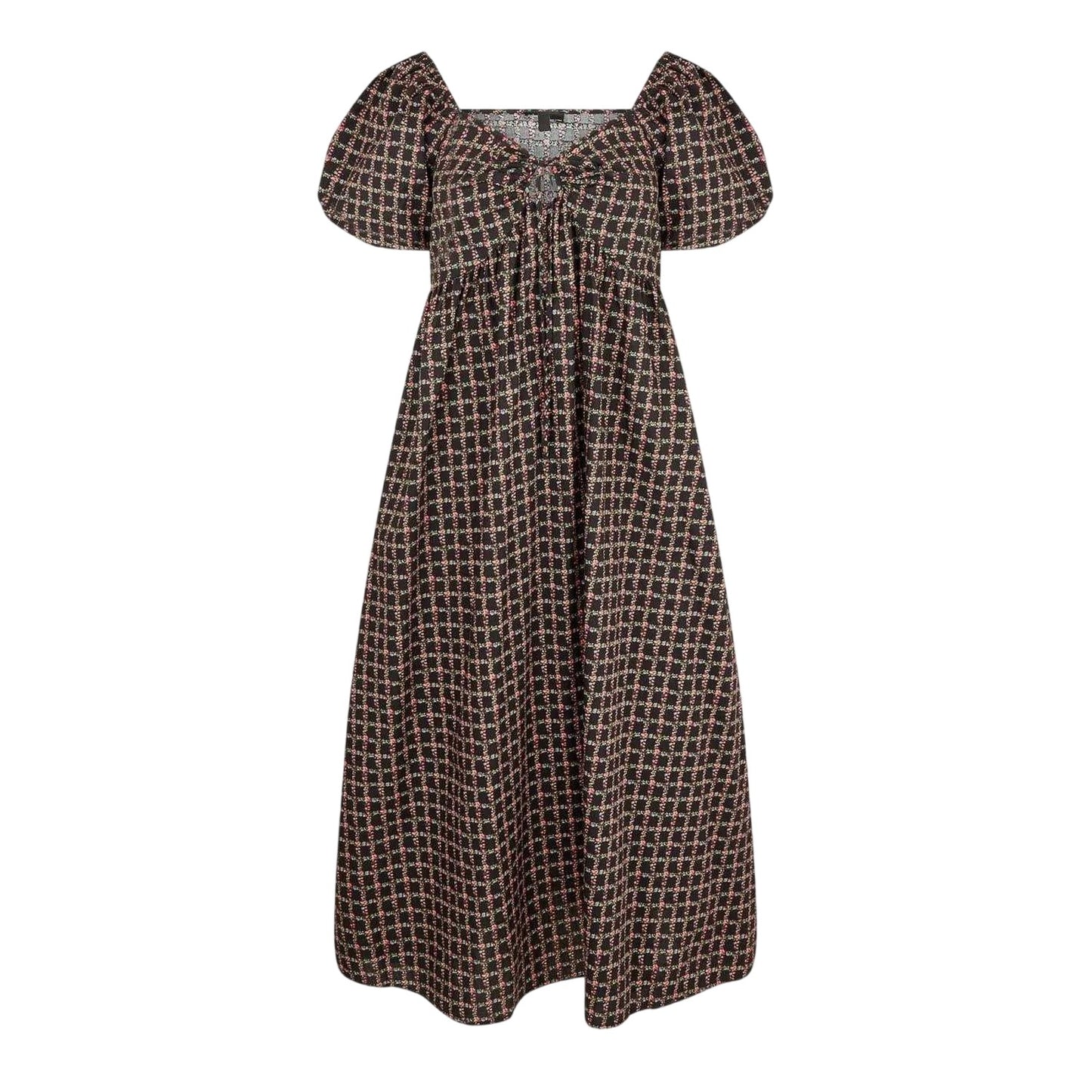 Black-Multicoloured - Front - Nobody´s Child Womens-Ladies Check Floral Midi Dress