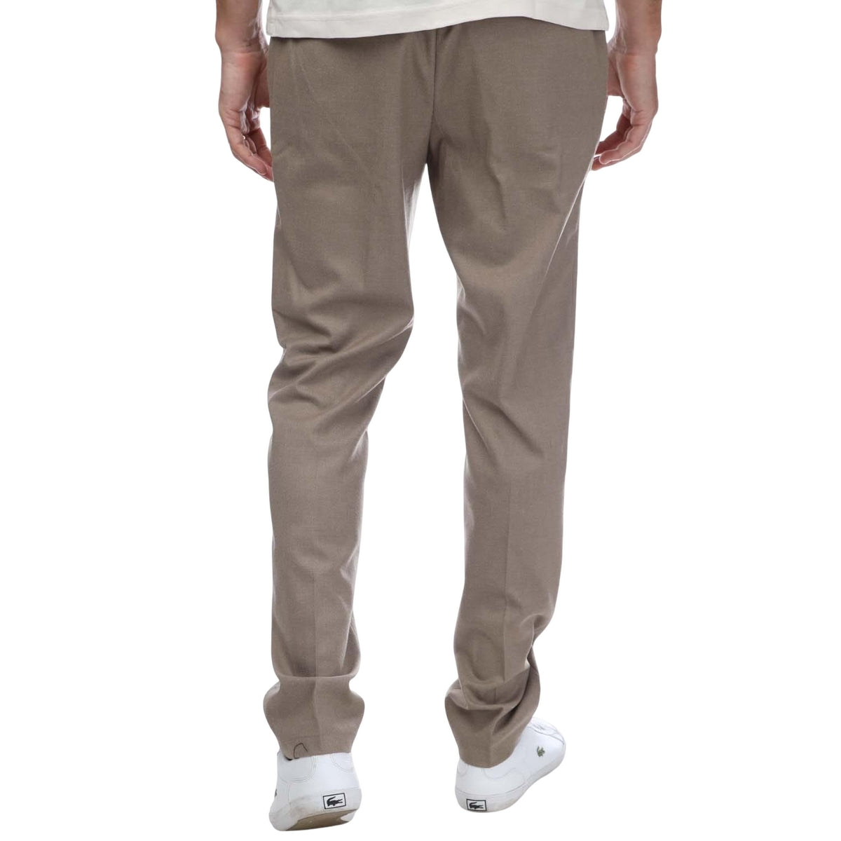 Taupe - Back - Ted Baker Mens Giggs Drawcord Slim Trousers