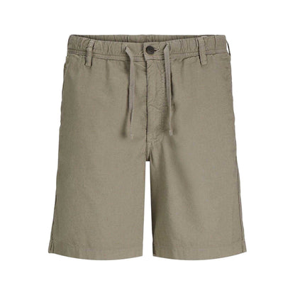 Dusty Olive - Front - Jack And Jones Mens Linen Blend Shorts