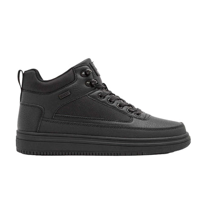 Black - Front - Aldo Mens Thunder Synthetic Leather Hiking Boots