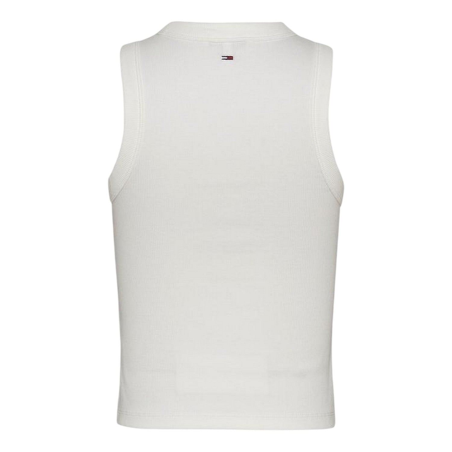 Ecru - Back - Tommy Jeans Womens-Ladies New York City Ribbed Tank Top