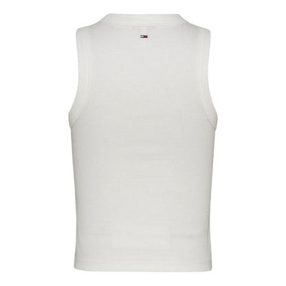 Ecru - Back - Tommy Jeans Womens-Ladies New York City Ribbed Tank Top