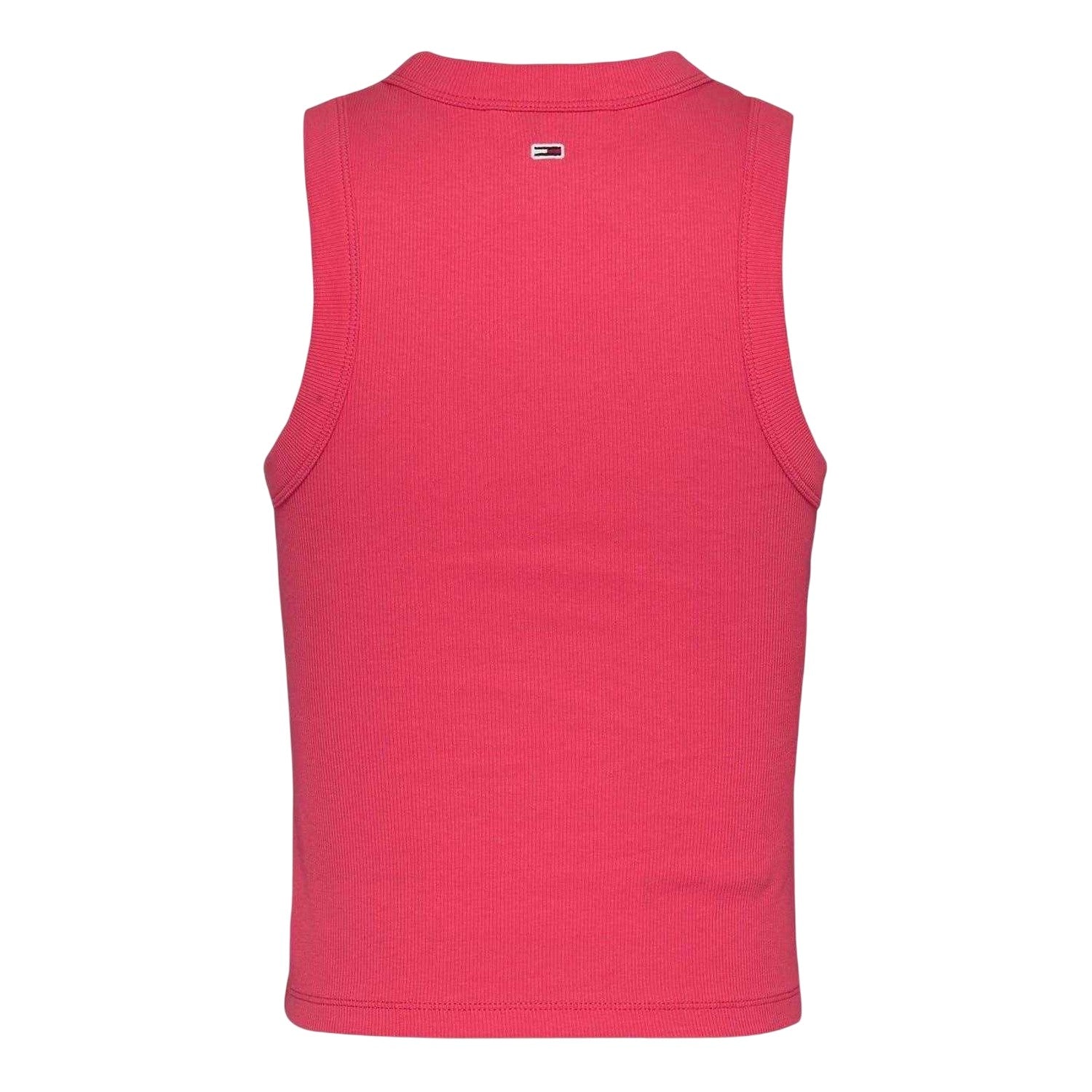 Pink - Back - Tommy Jeans Womens-Ladies New York City Ribbed Tank Top