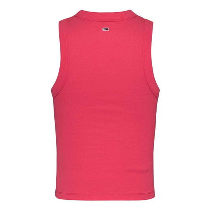 Pink - Back - Tommy Jeans Womens-Ladies New York City Ribbed Tank Top